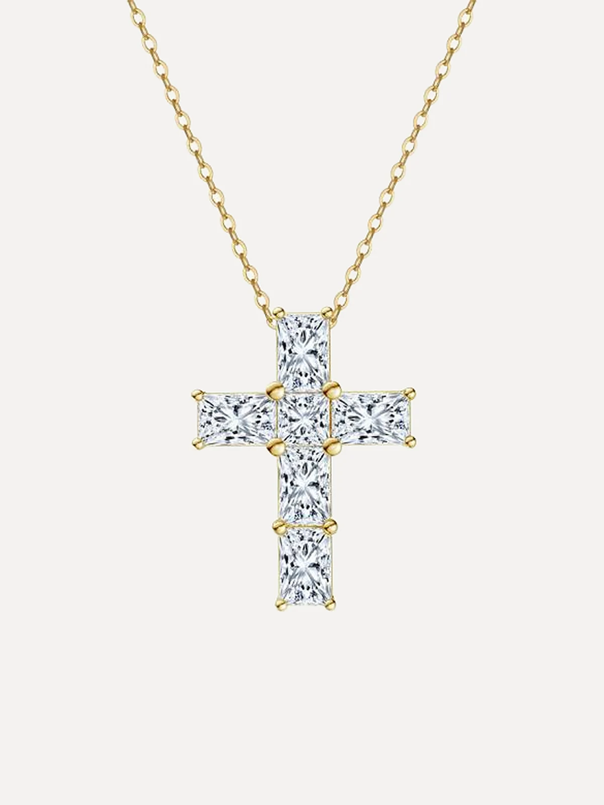 Moissanite Cross Pendant - View 2