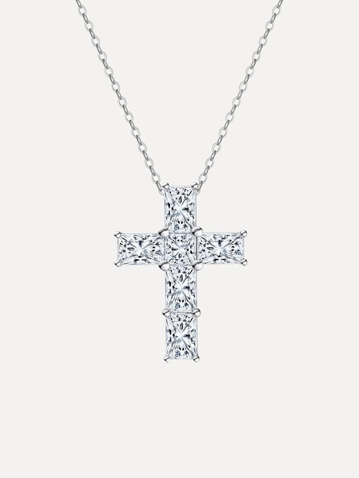 Moissanite Cross Pendant - View 1