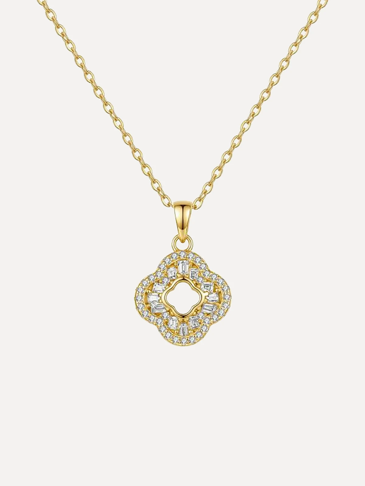 Pavé Clover Outline Pendant - View 2