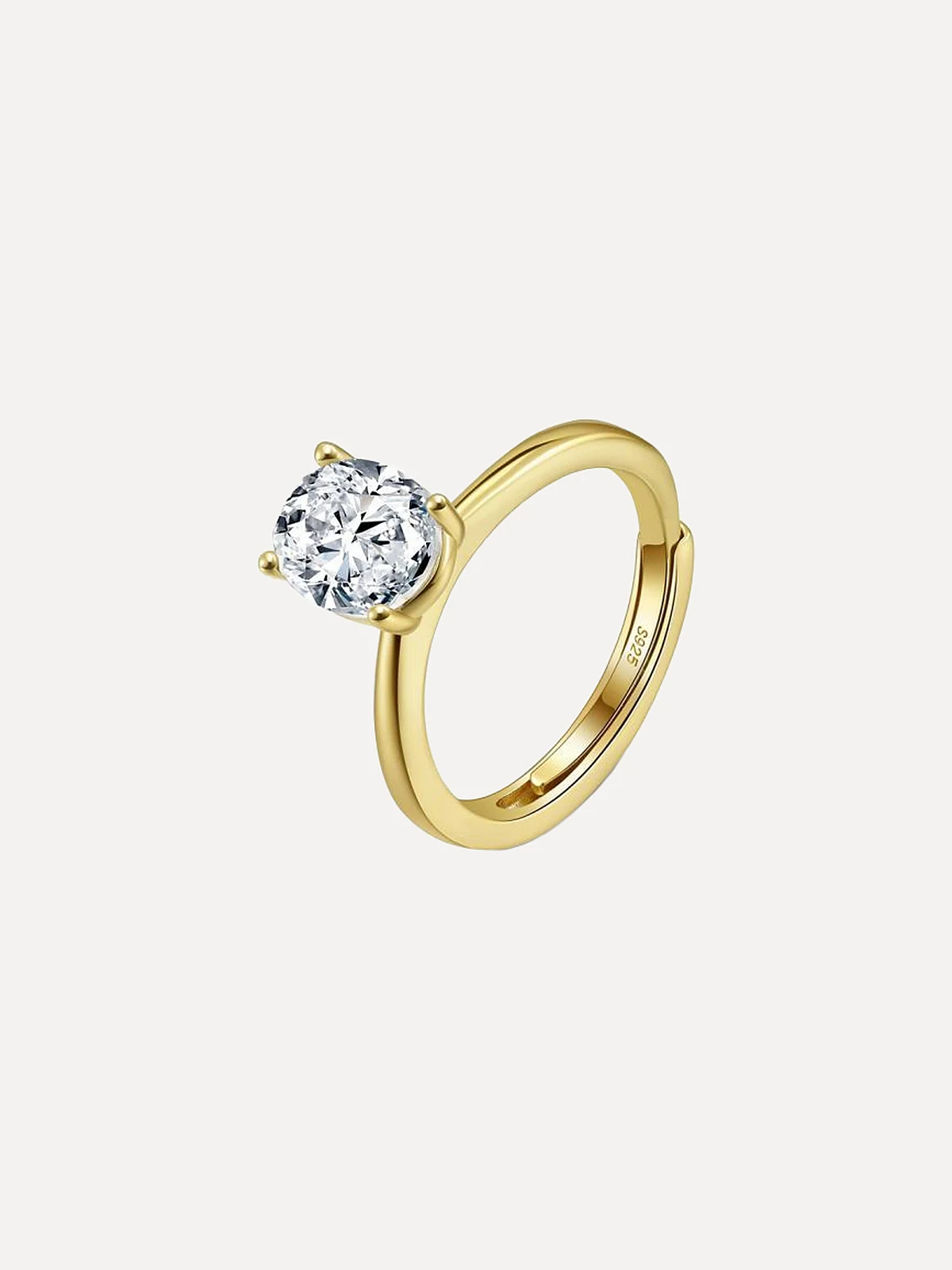 Oval Solitaire Ring - View 2