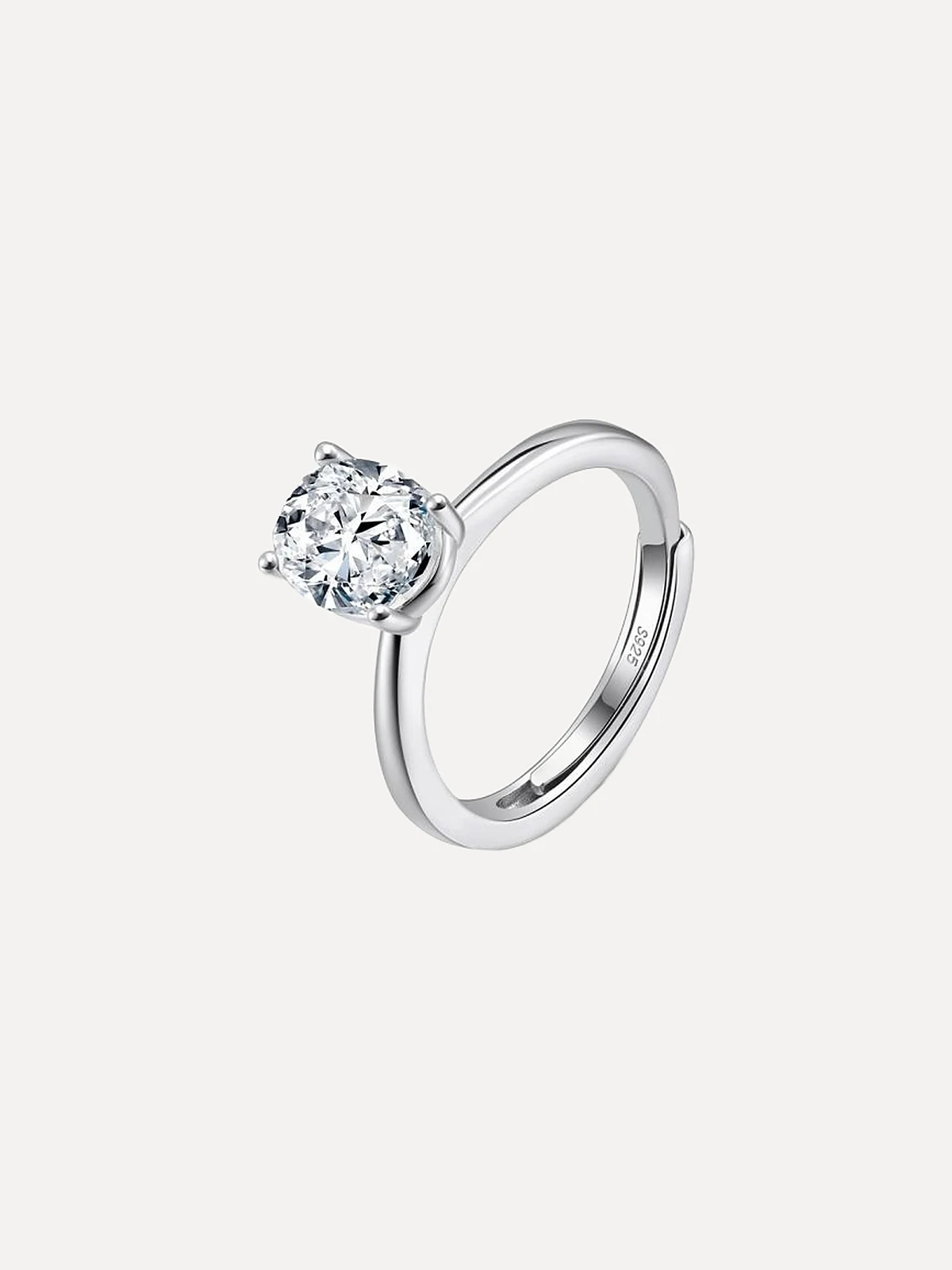 Oval Solitaire Ring - View 1