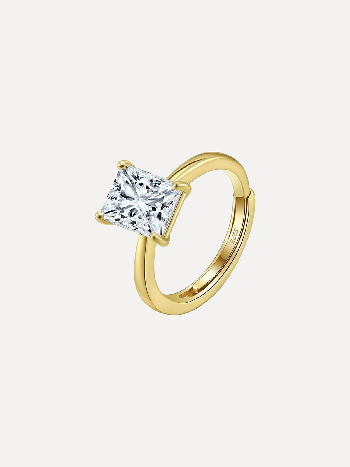 Radiant Solitaire Ring - View 2