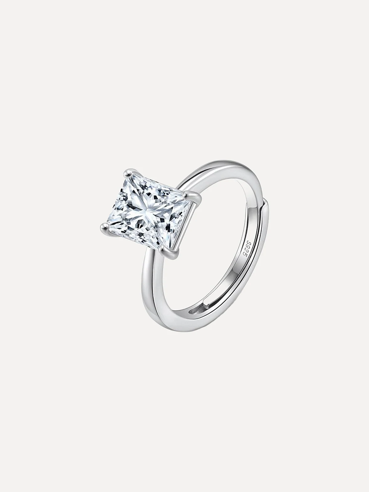 Radiant Solitaire Ring - View 1