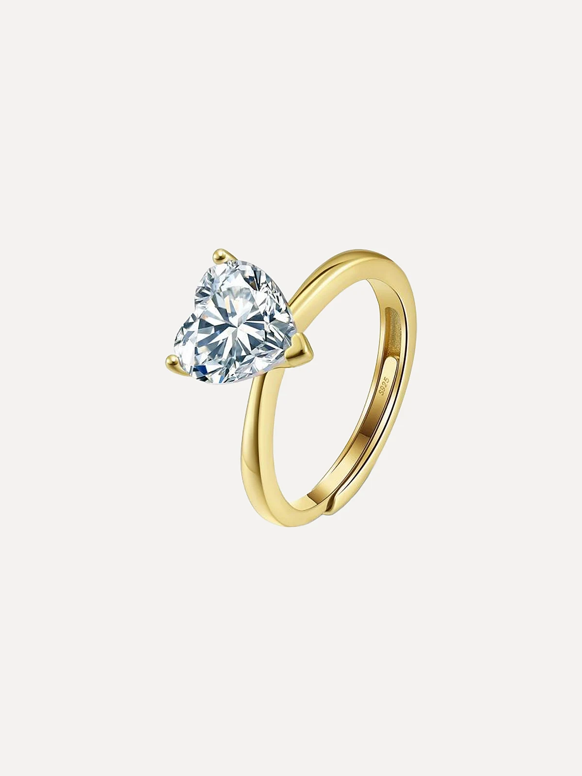 Heart Solitaire Ring - View 2