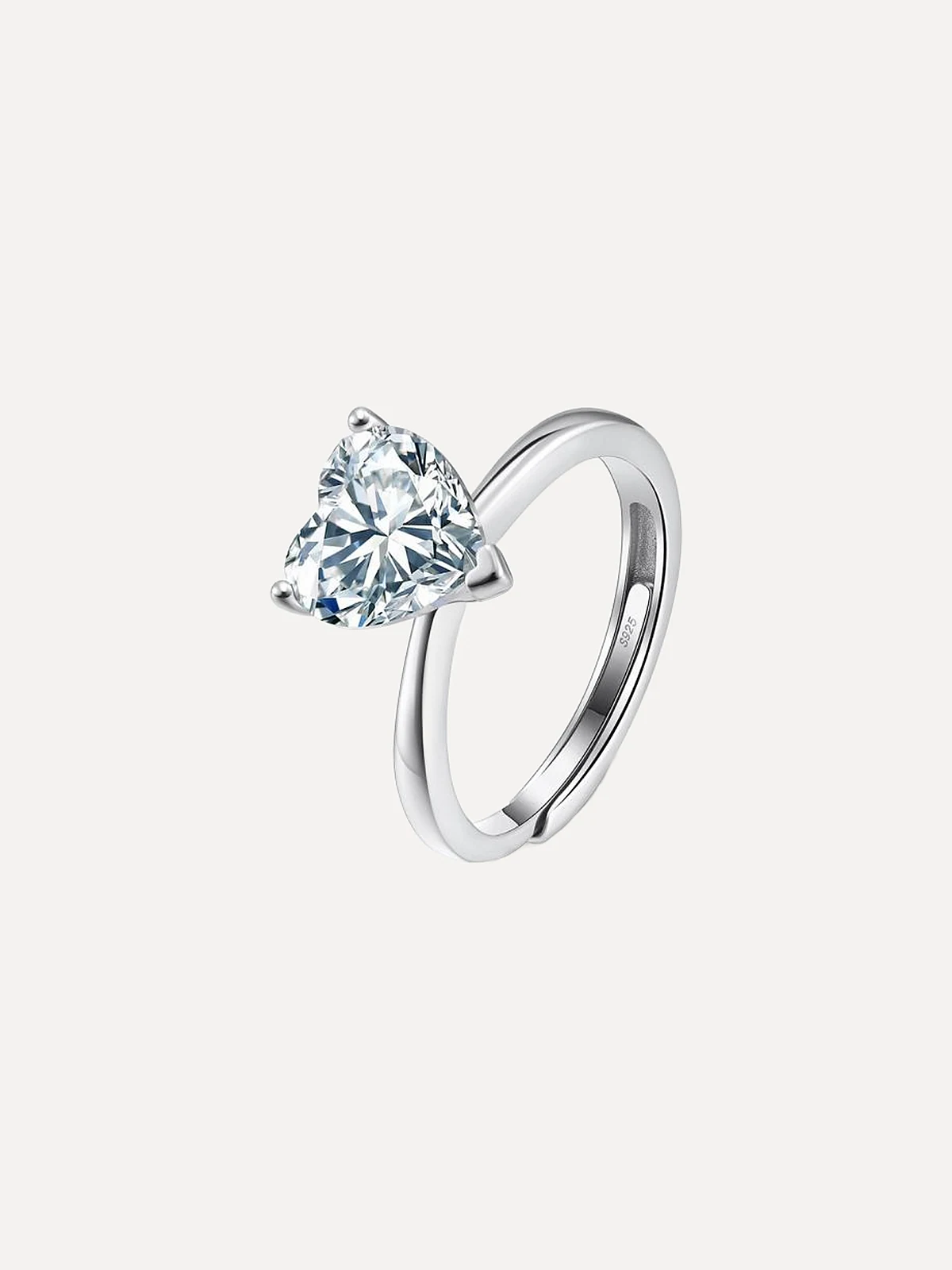 Heart Solitaire Ring - View 1