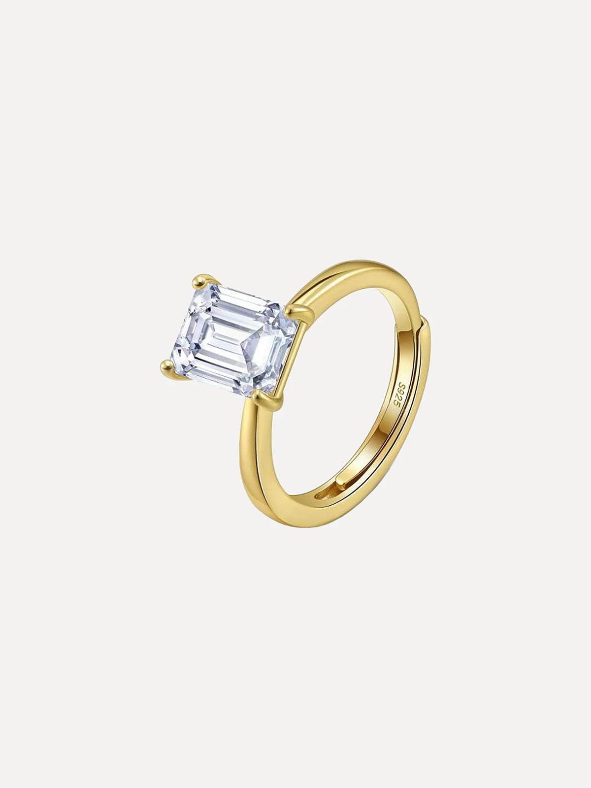 Emerald-Cut Solitaire Ring - View 3