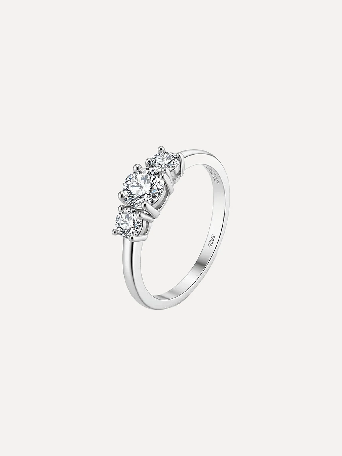 Three-Stone Round Ring - View 1