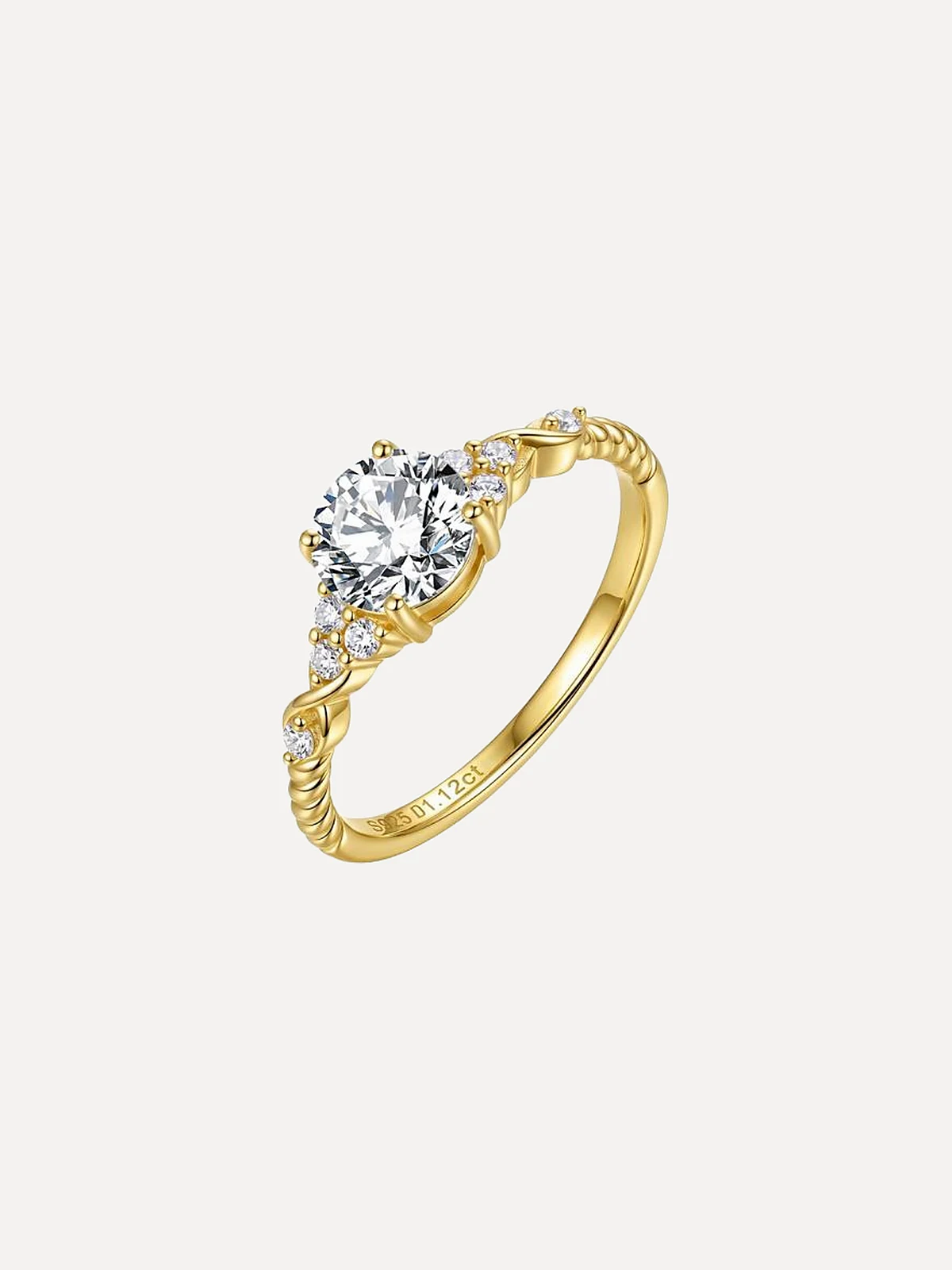 Vintage Round Solitaire Ring - View 2