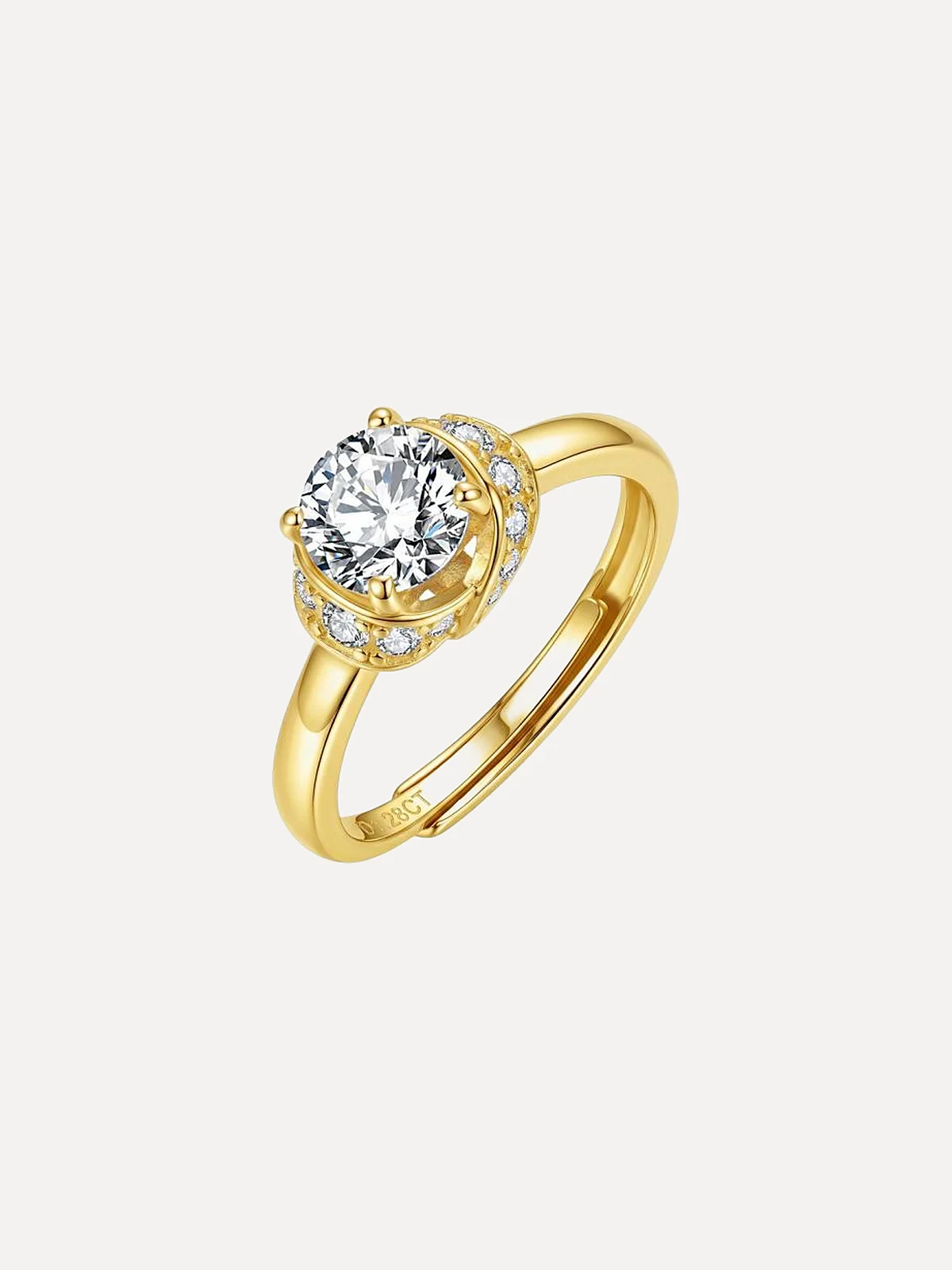 Hidden Halo Round Ring - View 2