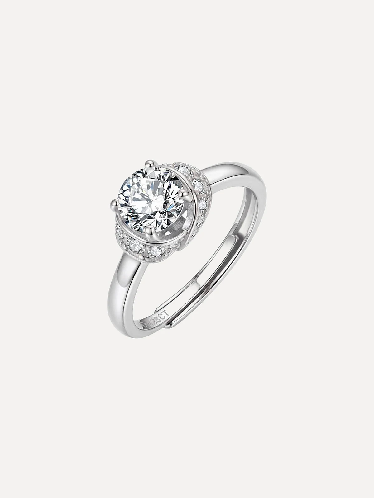 Hidden Halo Round Ring - View 1