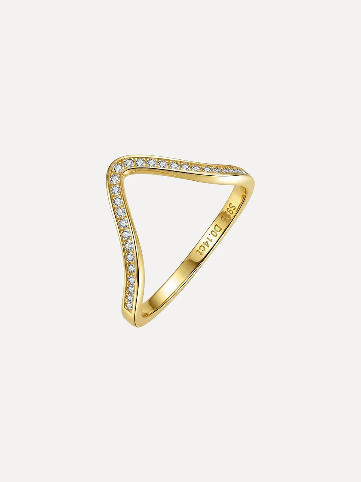 Chevron Pavé Band - View 2