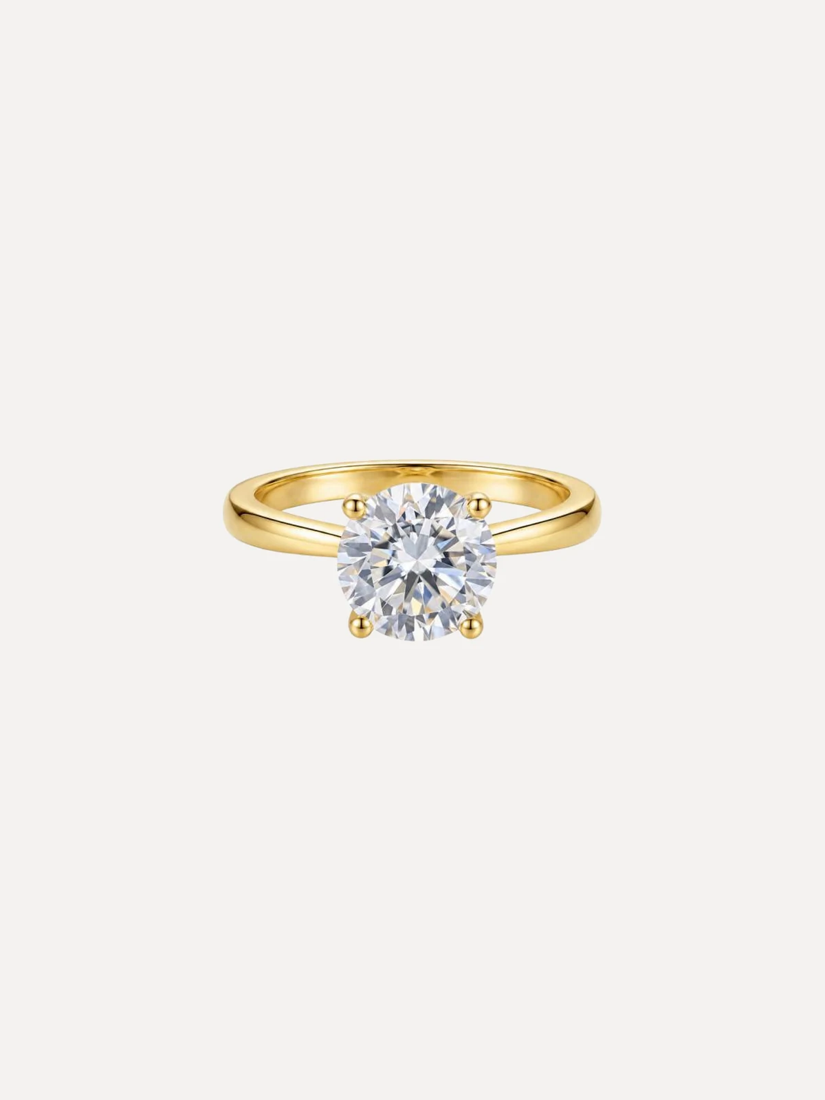 Four-Prong Round Solitaire Ring - View 2