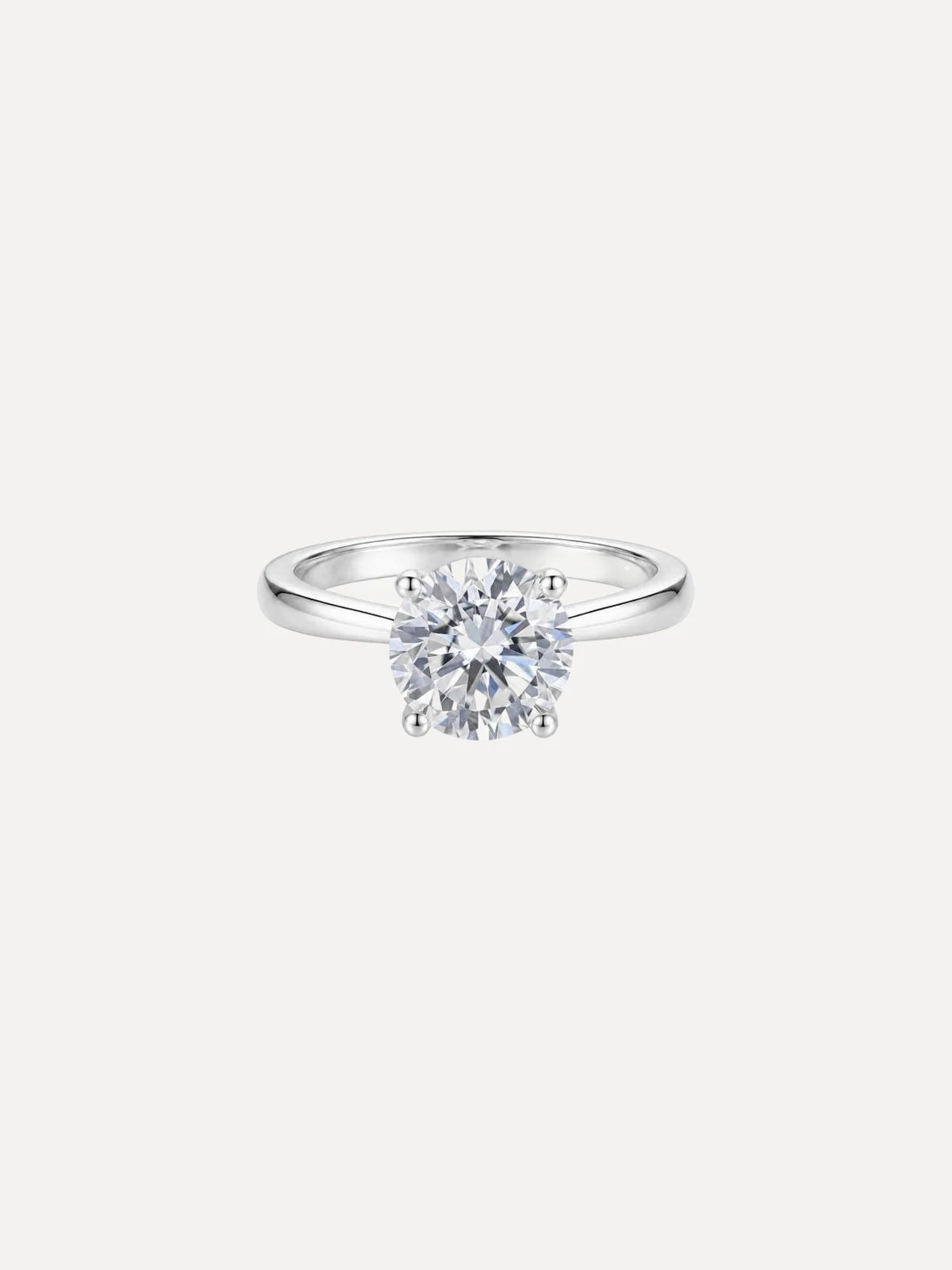 Four-Prong Round Solitaire Ring - View 1