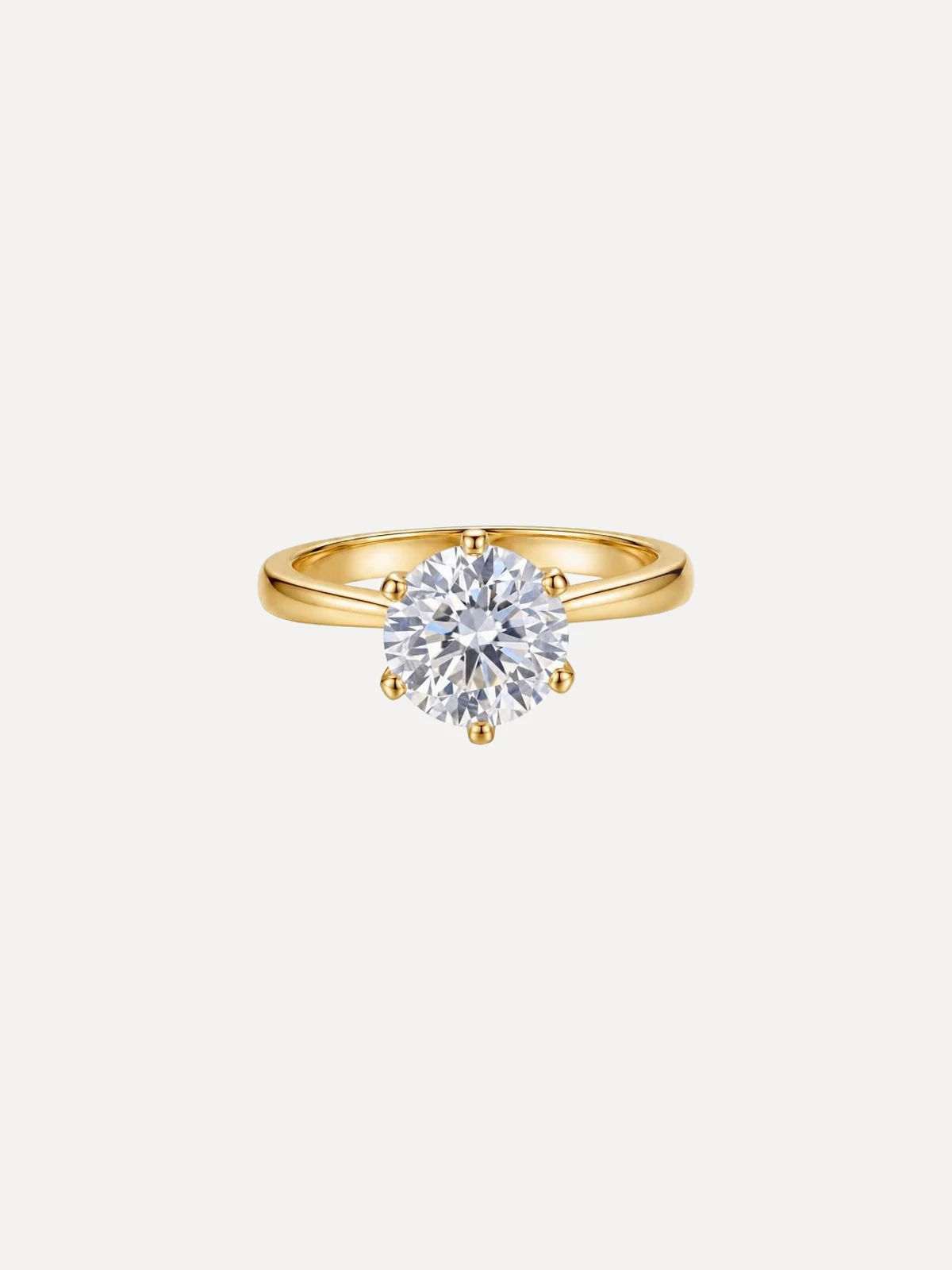 Six-Prong Round Cathedral Ring - View 2