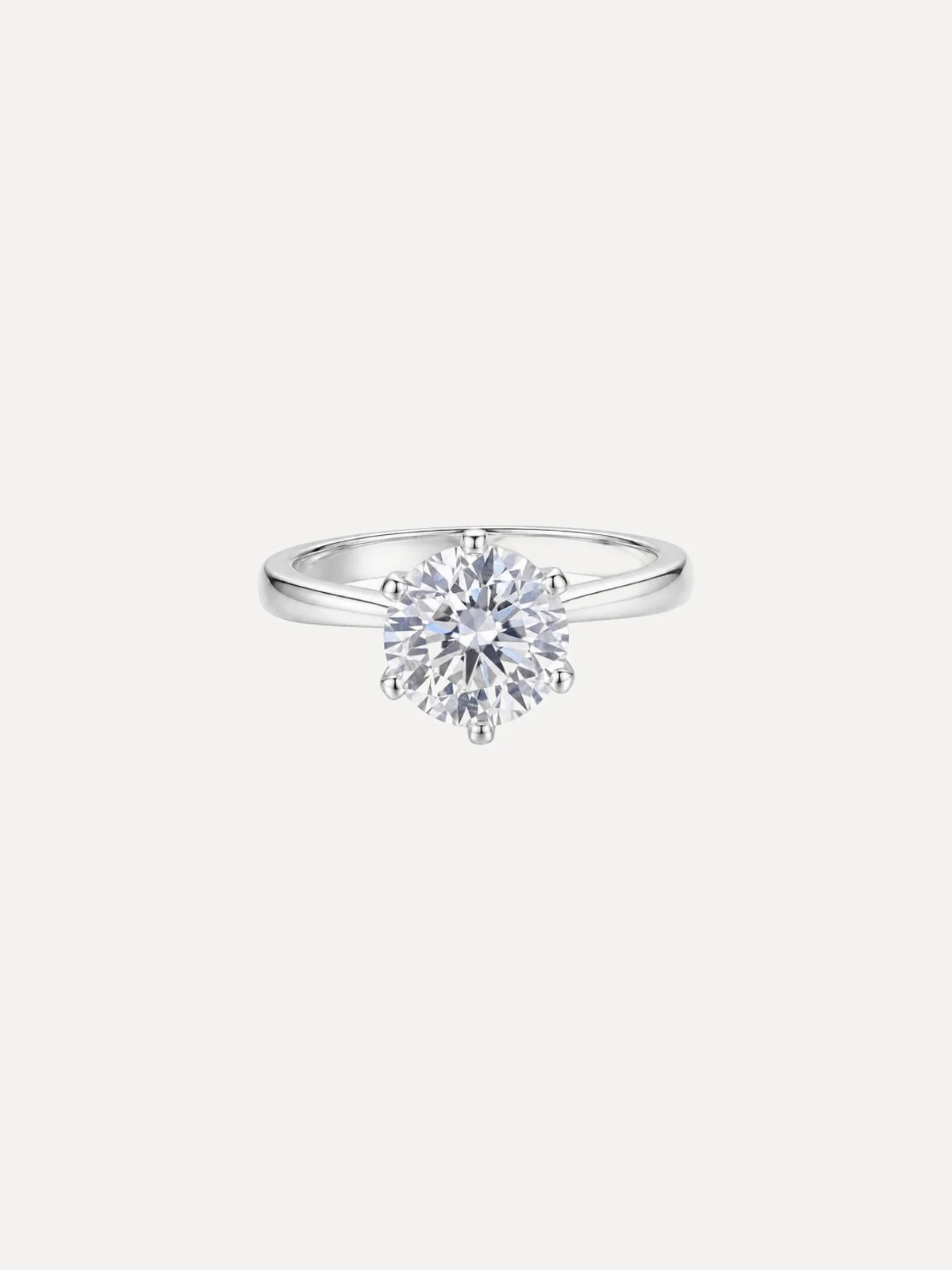 Six-Prong Round Cathedral Ring - View 1