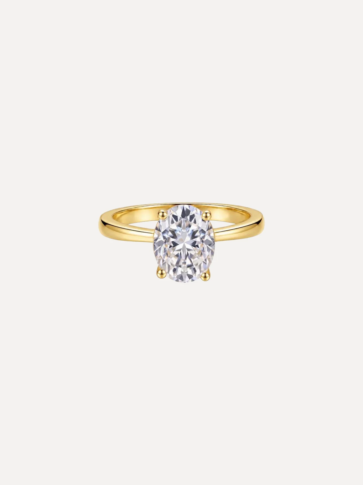 Oval Cathedral Solitaire Ring - View 2