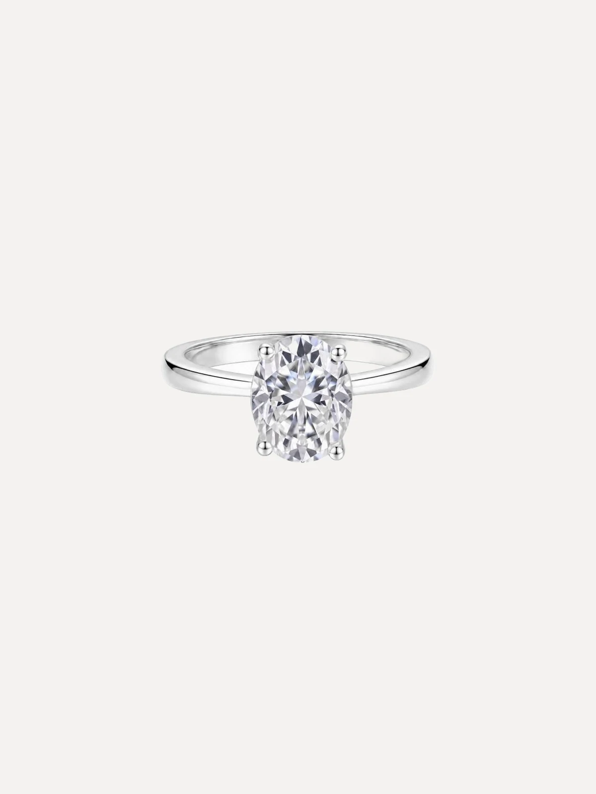 Oval Cathedral Solitaire Ring - View 1