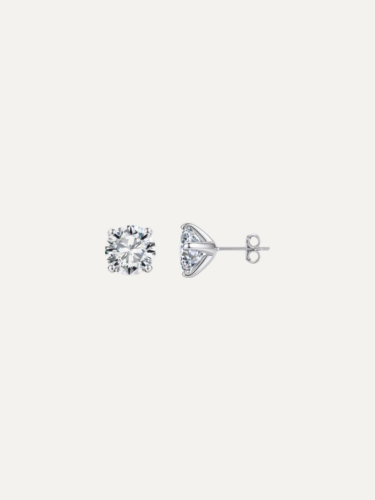 Classic Round Moissanite Studs - View 1