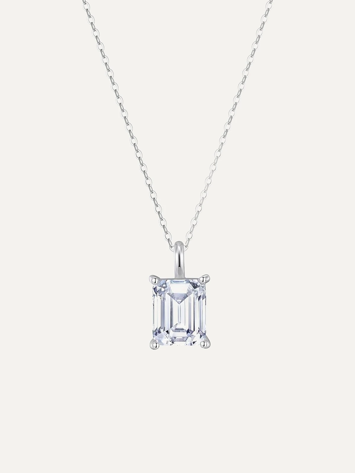 Emerald-Cut Solitaire Pendant - View 1