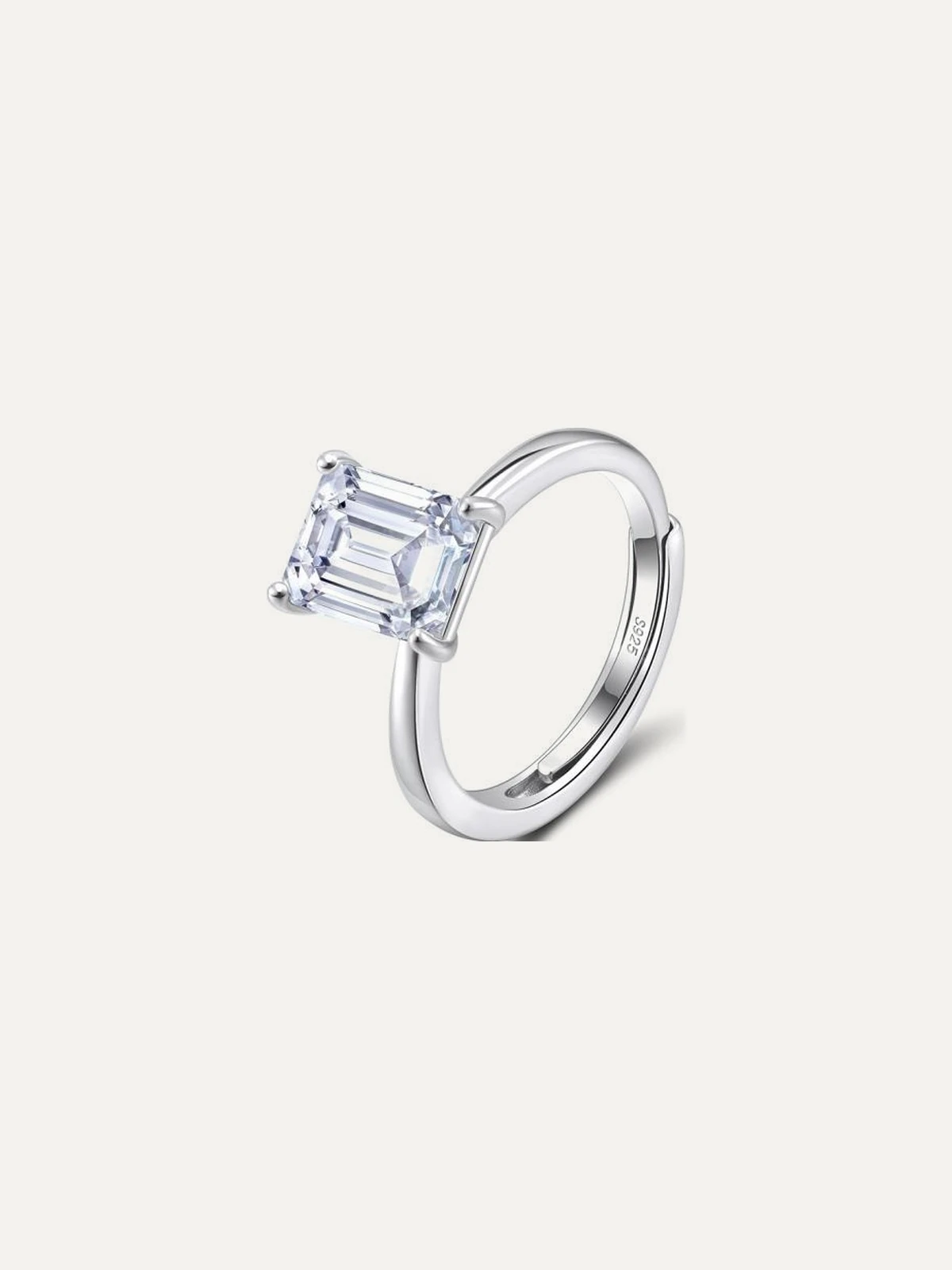 Emerald-Cut Solitaire Ring - View 1